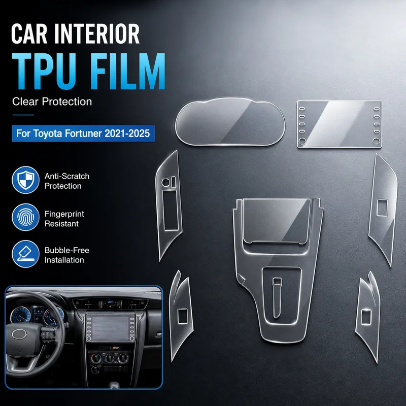 Car Interior TPU Film for For Toyota Fortuner 2021-2025 Clear Protection Anti-Scratch Sticker Gear Shift Screen Film Accessory