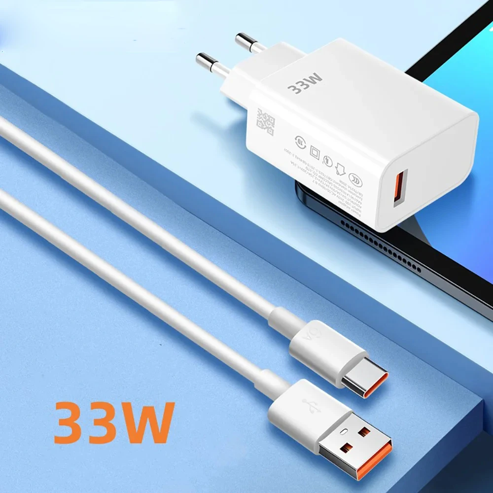 Ładowarka USB 33 W Szybkie ładowanie QC3.0 Kabel USB typu C Ładowarka ścienna do telefonu iPhone Huawei Samsung Xiaomi Szybkie ładowanie