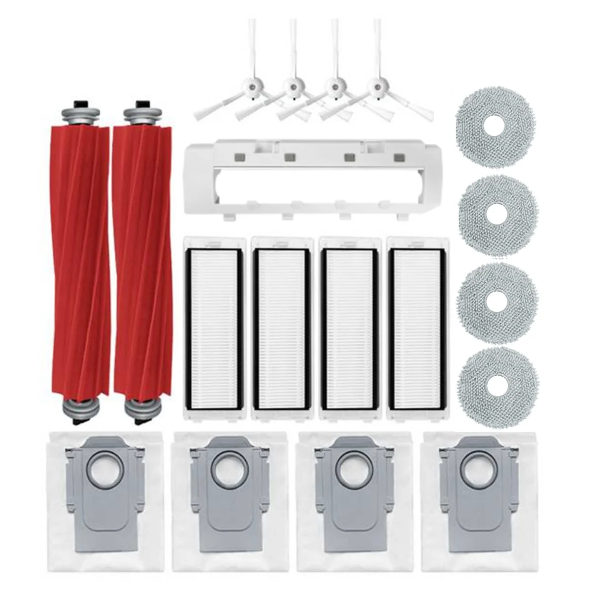 

19PCS Accessories Kit for Q / P10 A7400RR Robot Vacuum Cleaner Main Side Brushes Dust Bags Mop Pad
