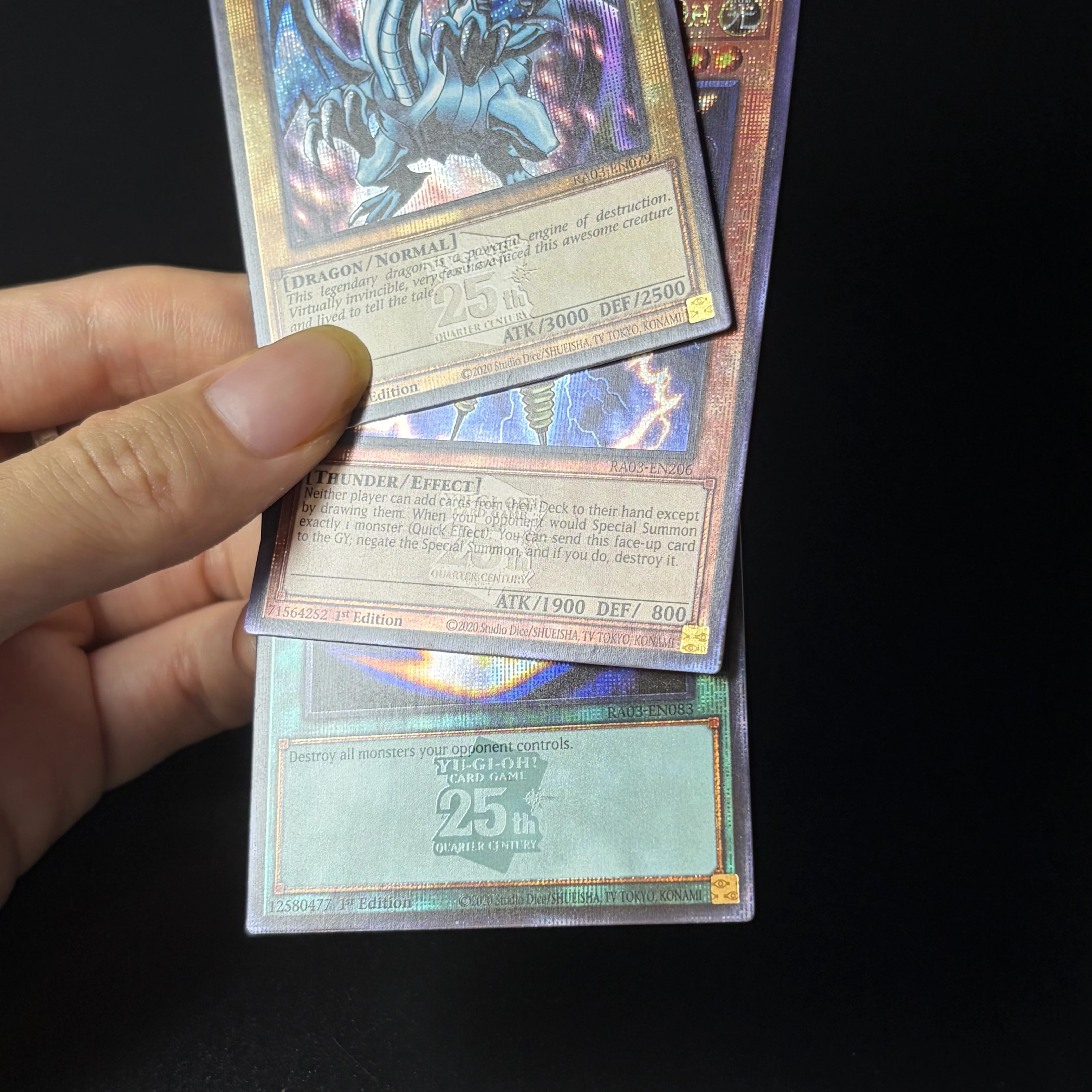 Yu-Gi-Oh 25th Anniversary Quarter Century Bonanza RA03 Series Red-Eyes Black Dragon Raigeki Thunder King Rai-Oh TCG Game Cards view 4