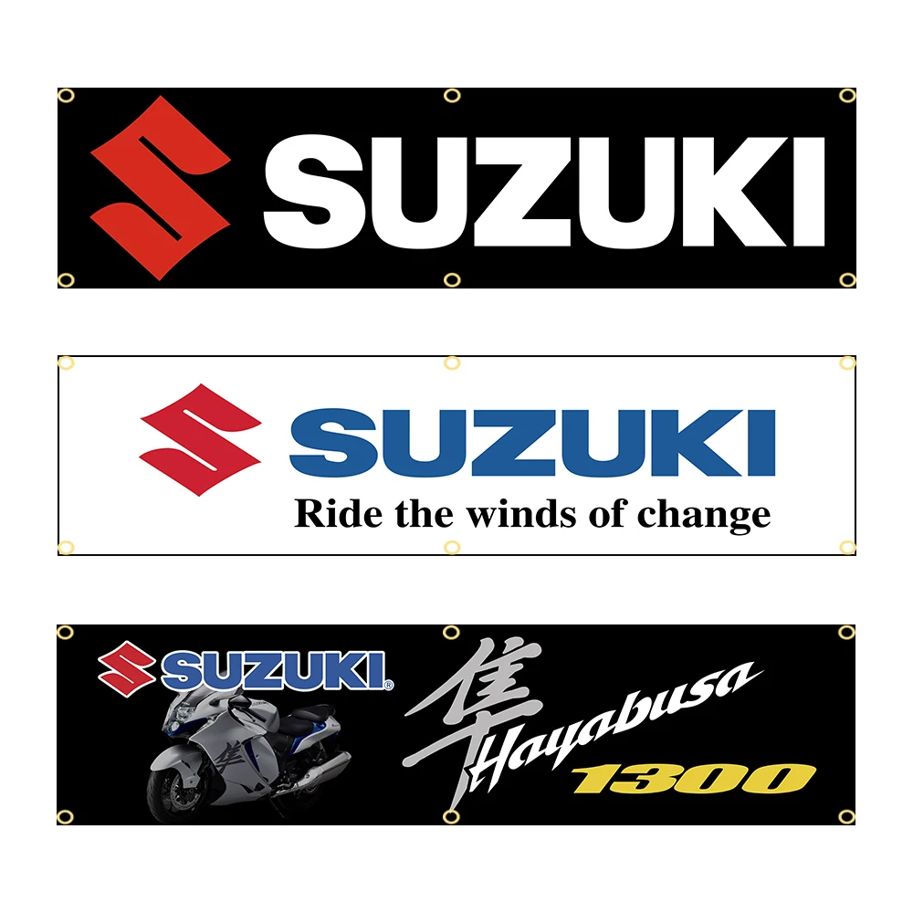 60X240cm Suzukis Racing Motorcycles Car Banner Flag Polyester Printed Garage or Outdoor Decoration Tapestry