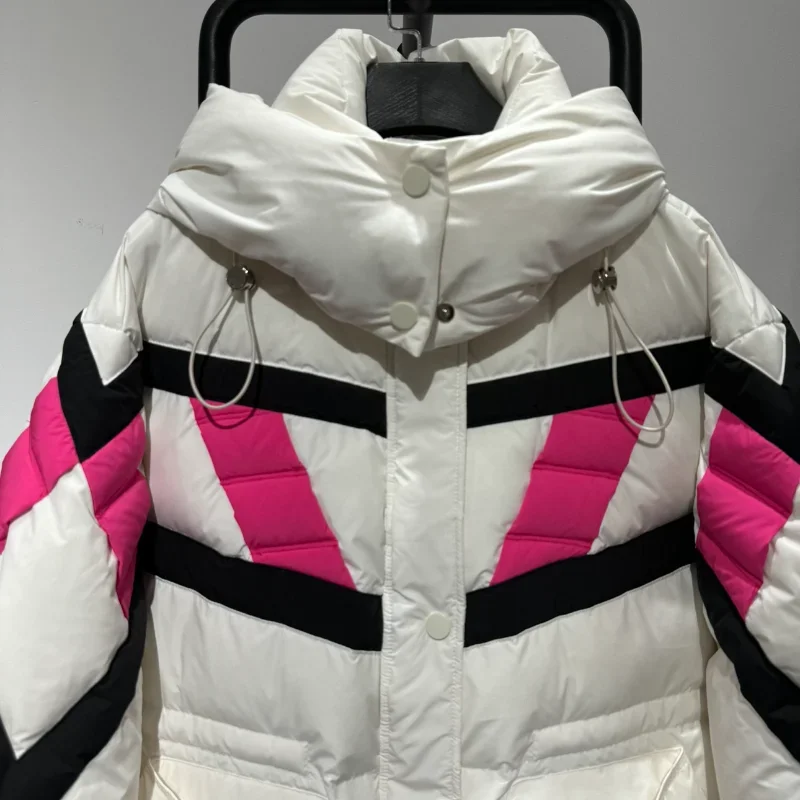 Women\'s Winter Coats 2024 New Fashion Leisure Color Blocking Down Jacket 90white Duck Down Thick Long Coats Down Clothing Female