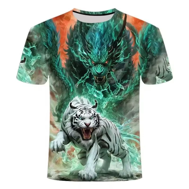 

3d Digital Printed Fierce Tiger Divine Beast Series Round-Neck T-Shirt Kids Tshirt Men's Shirts Woman T-Shirts Summer New