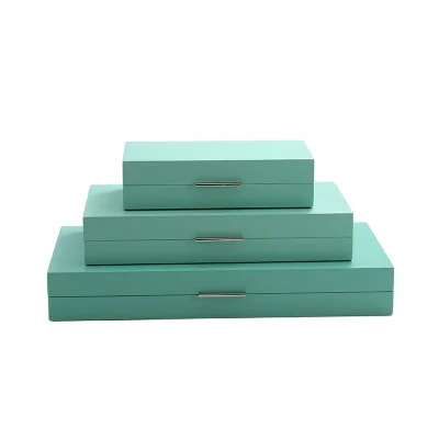

Rectangular Lacquer Decorative Storage Boxes Functional Jewelry Organizer and Accessory Organizer Carton Packed