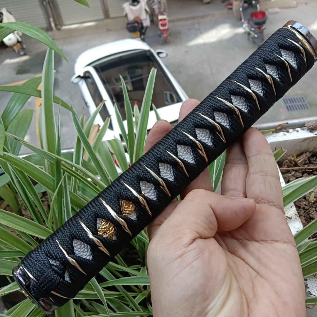 26CM Tsuka HANDLE Alloy Carved Flower Fuchi Kashira Fititngs For Japanese Katana Sword Hilt Accessories
