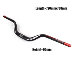 Guidon de vélo en alliage d'aluminium durable de type hirondelle, 720/780mm x 31.8mm Riser = 90mm, accessoires de route et de montagne