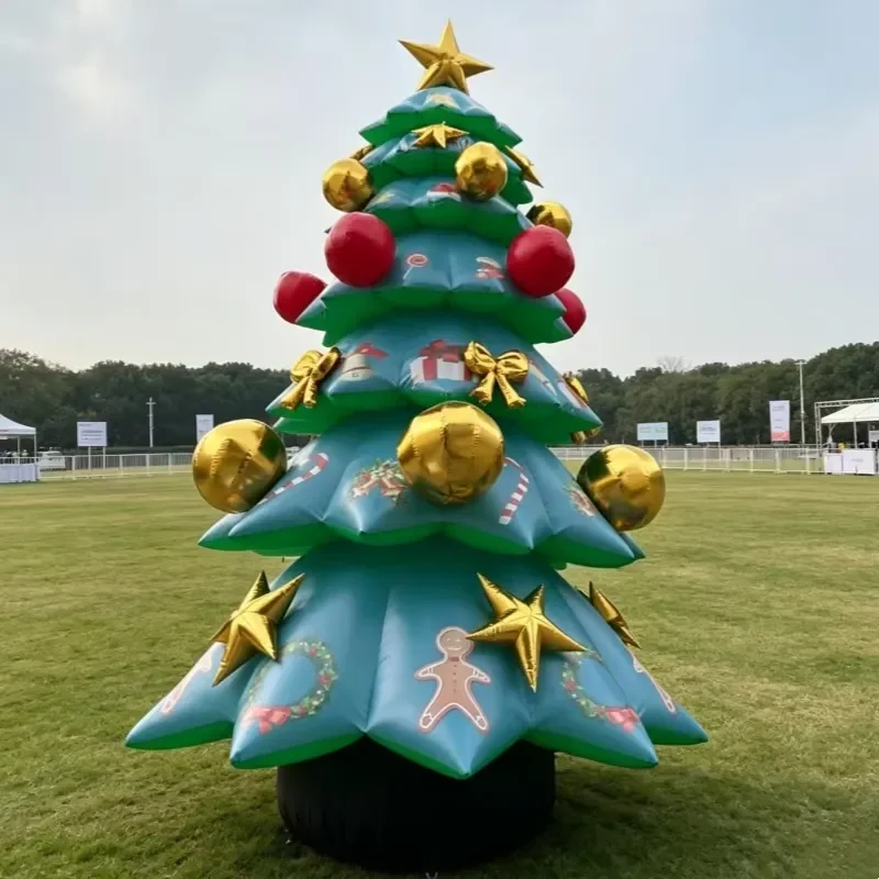 Customized Durable PVC Tarpaulin Inflatable Christmas Tree Balloon Model Decoration Waterproof & Over 12ft for Festive Decor