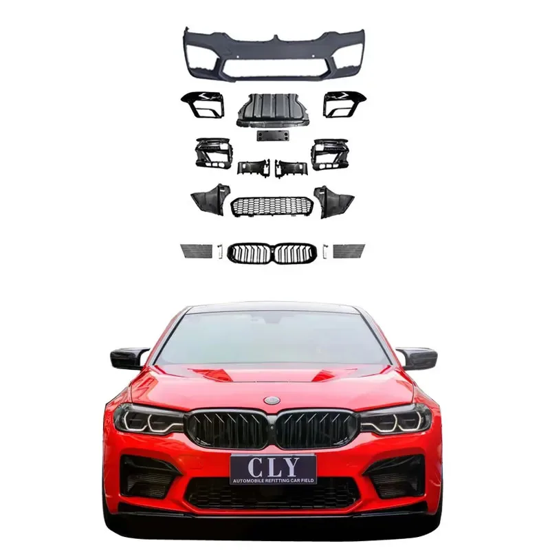 

Flash Sale ! Car Bumper for 5-series 17-20 G30 Upgrade 21-23 G30 M5 Front Bumper with Grille G30 Old to New Bumper