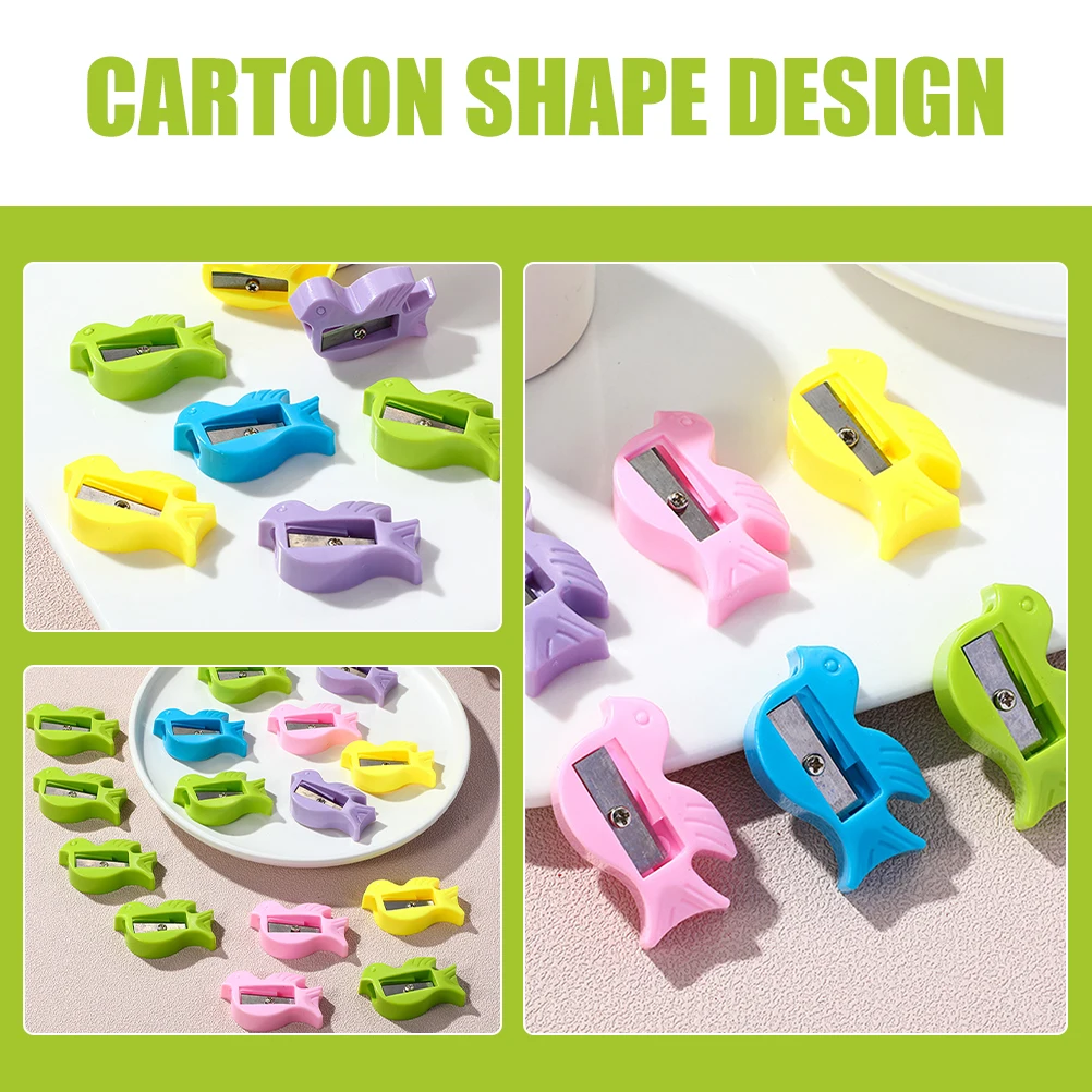 

50pcs Cartoon Pencil 50 Pencil Sharpeners Bulk Pcs Plastic Student Manual School Supplies Adjustable Thickness