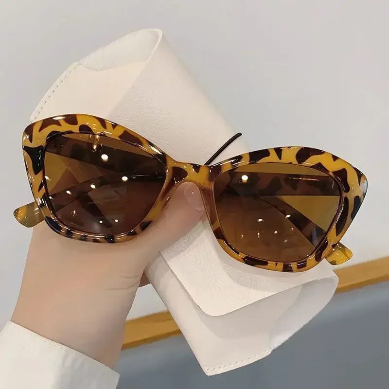 Multicolor Leopard Print Cateye Sunglasses Goggle Gafas Sol Mujer Cat Eye Sunglasses Summer Sunscreen Sun Glasses Retro Vintage