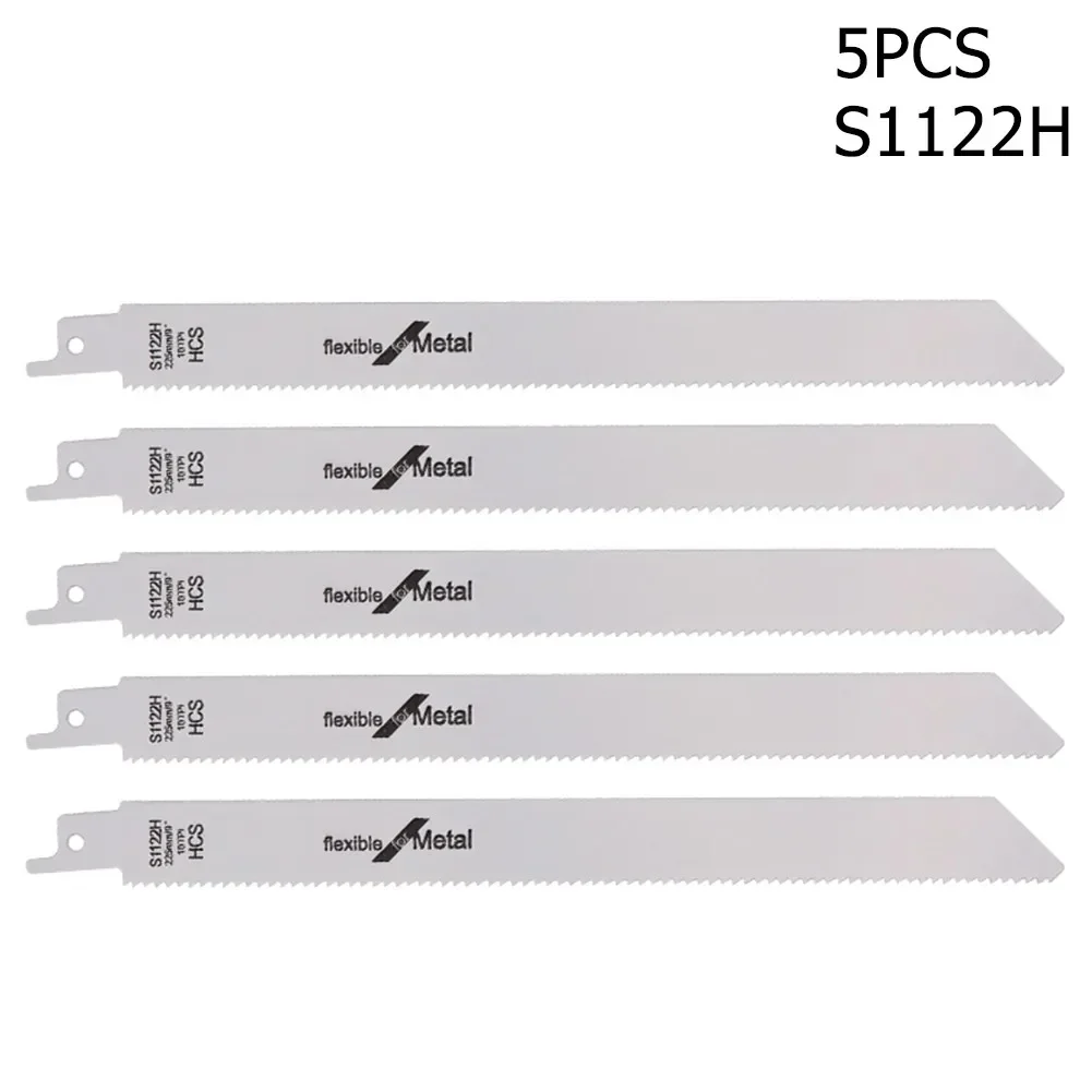 5Pcs 225mm BI-Metal Reciprocating Saw Blade Metal Wood Cutting Saber Saw 10TPI 1/2" Universal Shank Woodworking Jig Saw Blades