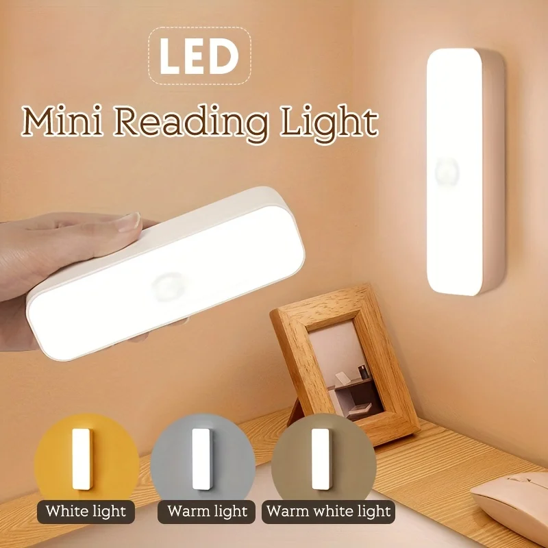 Wireless LED Mini Reading Light - Dimmable, Rechargeable, Magnetic, Stick-On, Wall-Mounted - Perfect for Car, Bedroom, Bathroom