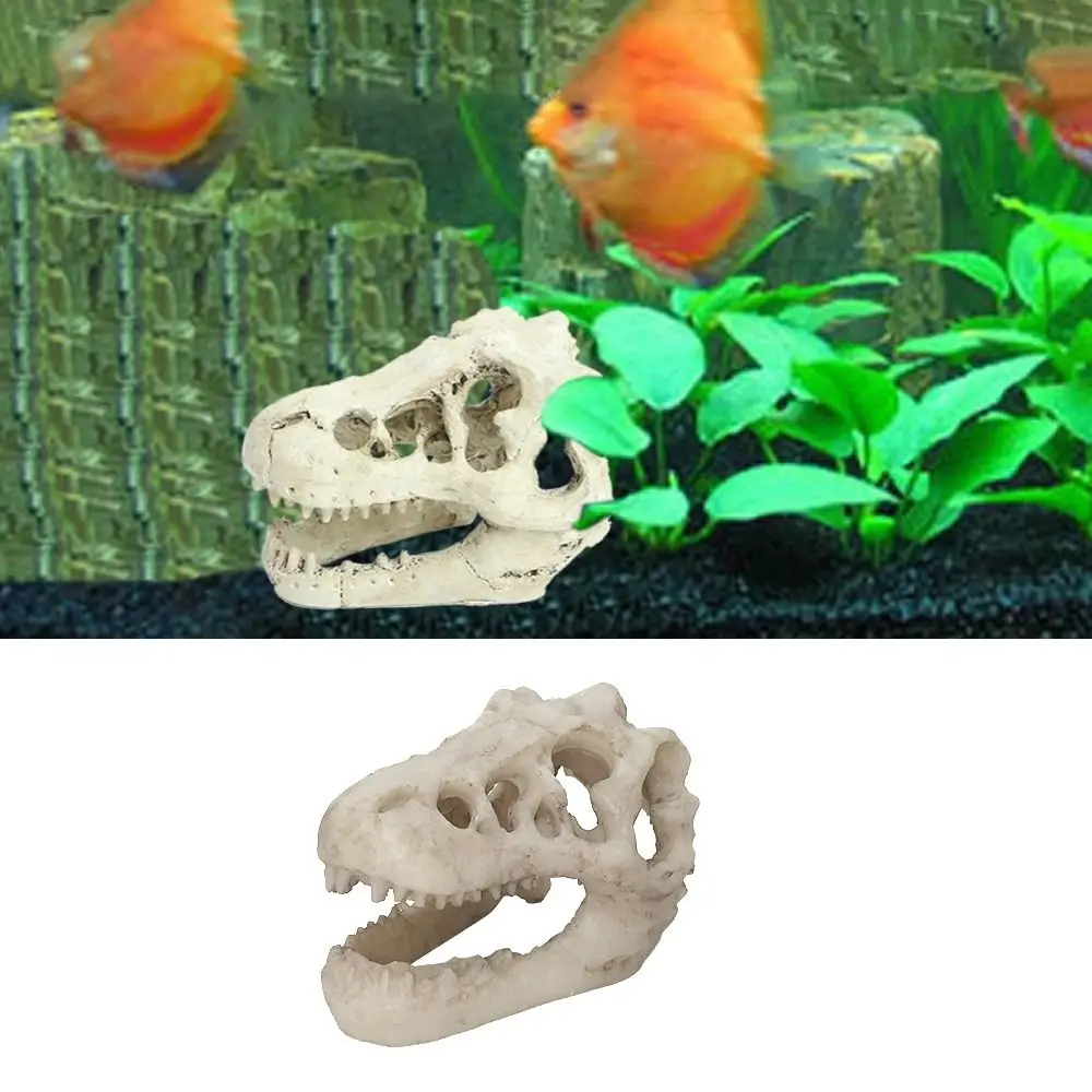 Creative Simulation Dinosaur Skull Escape House Aquarium Fish House Cave Decorative Terrarium Landscaping Decoration