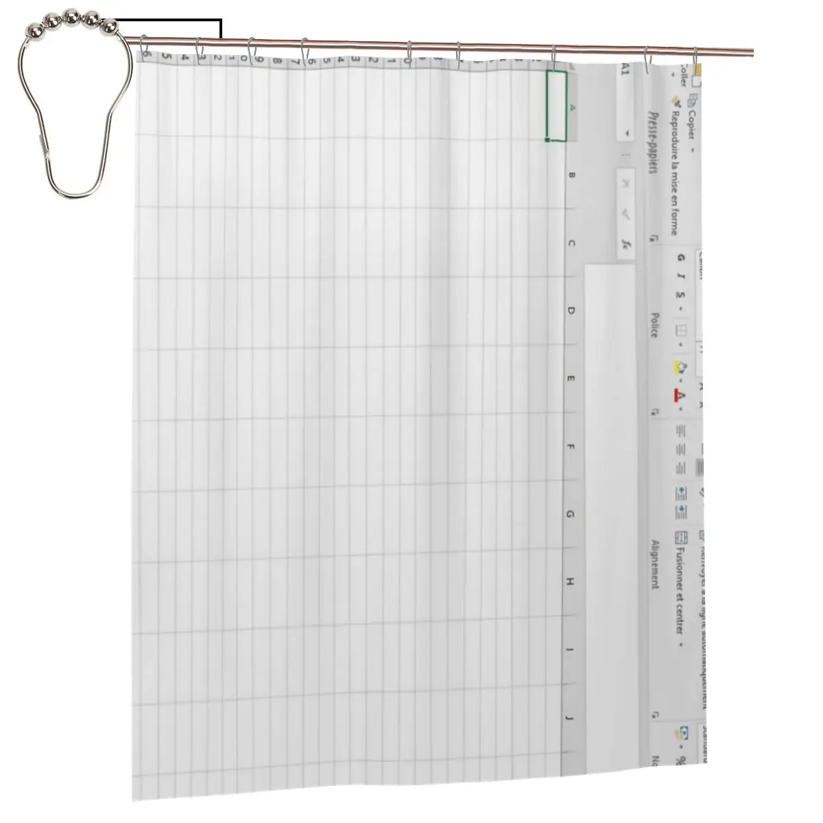 

Водонепроницаемая шторка для ванной из полиэстера с крючками, дизайн «Таблица Excel»