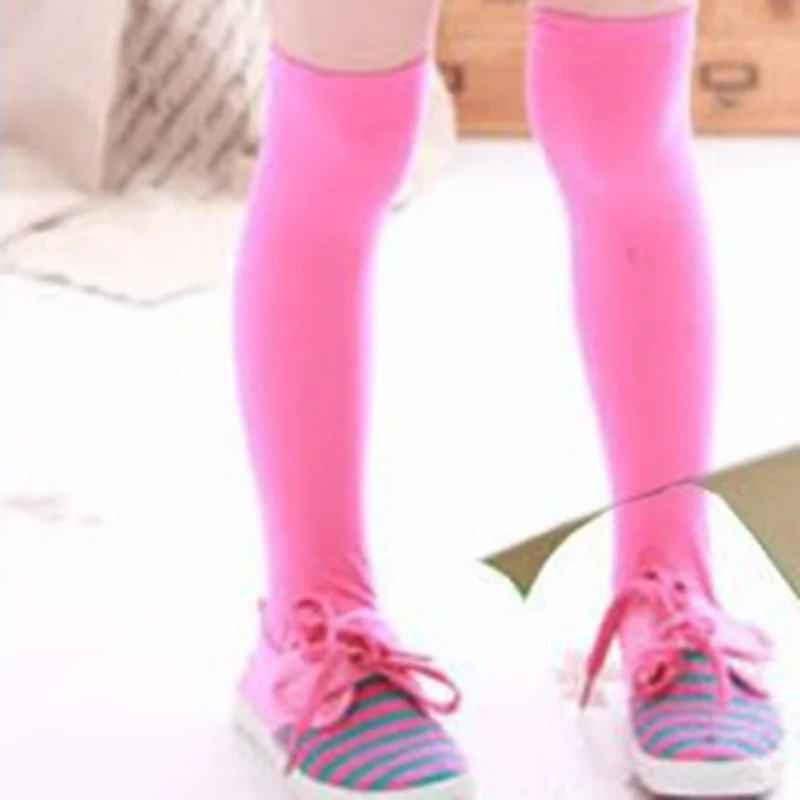 Girls Cute Knee High Socks Uniform Tube Cotton Candy Color Solid Long Stockings 3-12 Years