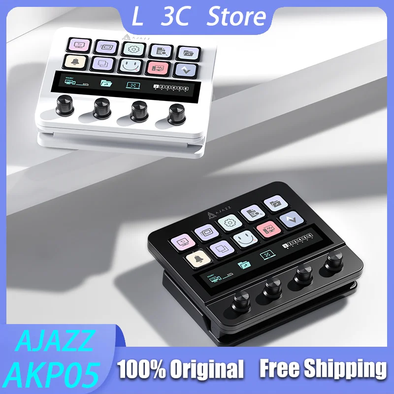 Ajazz AKP05 Mechanical Macro Keyboard Multi-Function Desktop Assistant Easy-to-Use Multimedia Controls Customized Controller