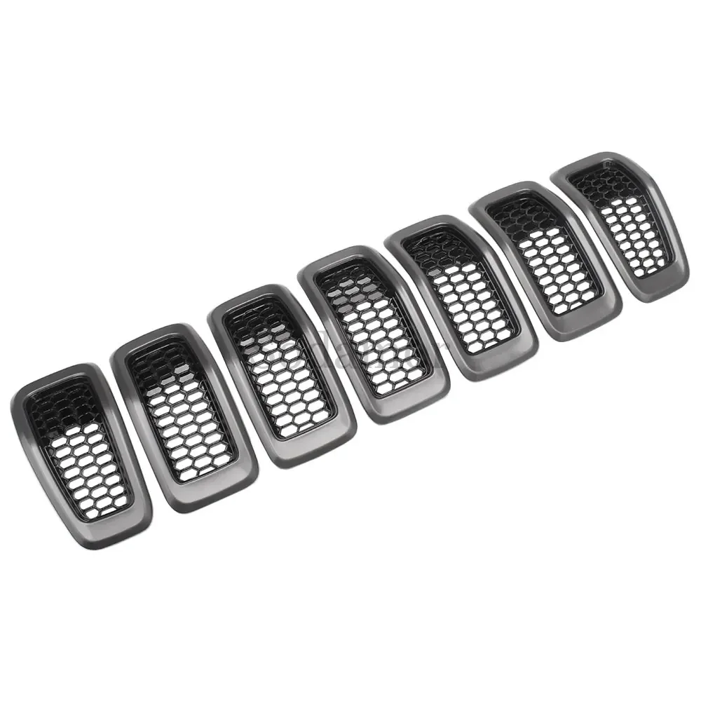 

7 PCS Car Accessories Front Center Mesh Grille Black Radiator Grille Cover Frame ABS Fit For Jeep Cherokee 2014-2018 #68317863AA