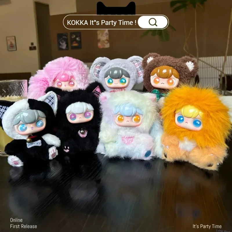 

Kokka It'S Party Time - Different Animal Club Series Виниловая плюшевая глухая коробка Симпатичная кукла Kokka Брелок Подвеска Сумка Украшение Кукла