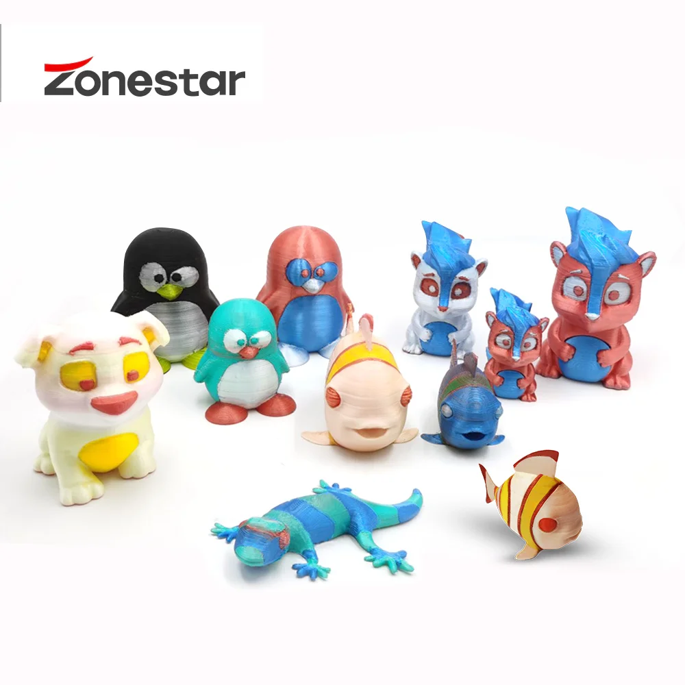 ZONESTAR 3-IN-1-OUT colore di miscelazione HOTEND 1.75mm filamento 0.4mm MK7 MK8 ugello parti della stampante 3D estrusore 24V j-head