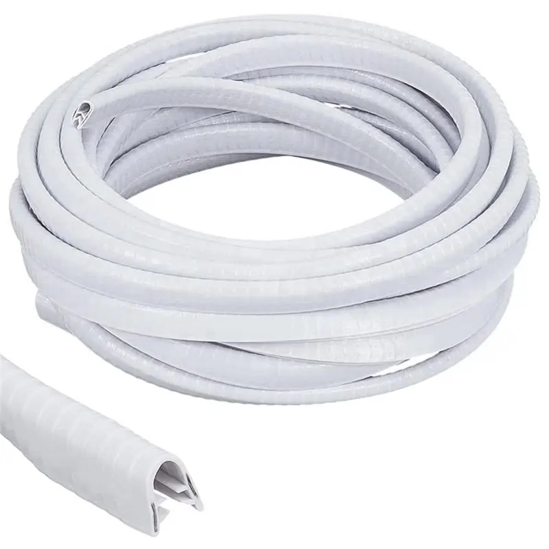 

ABJN-32.8Ft Full Brim Hard Hat Guard Strip, PVC Material For Enhanced Helmet Protection White