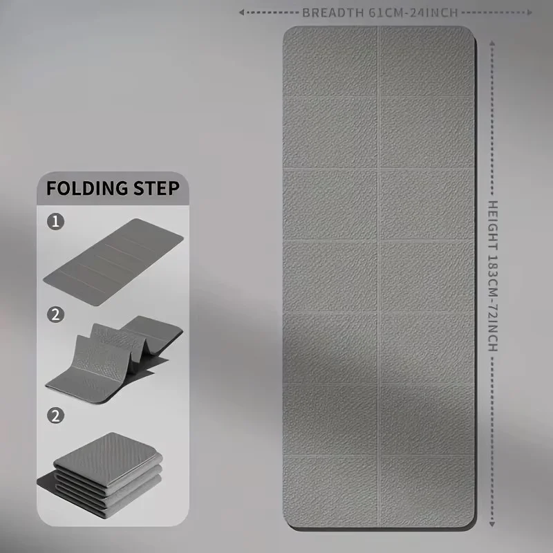 183X61Foldable TPE اليوغا حصيرة صديقة للبيئة مزدوجة الوجهين عدم الانزلاق للطي السفر اللياقة البدنية حصيرة لليوجا بيلاتيس والأرضية Workou