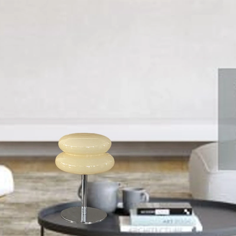 LICE-Retro ไข่ Tart โคมไฟ MID Century Modern โคมไฟเห็ด USB โคมไฟตั้งโต๊ะ Trichromatic Dimming ห้องนั่งเล่นบรรยากาศโคมไฟ
