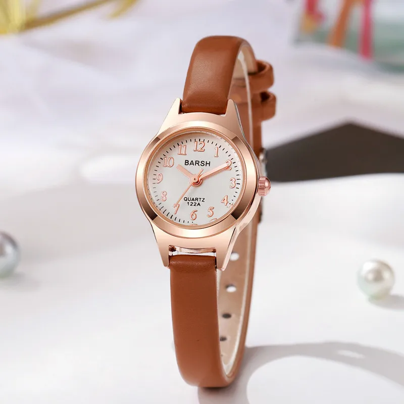 Fashion Watch Women Simple Leather Strap Quartz Watches Arabic Numeral Small Dial Student Exam Watch Dropshipping Wistwatches