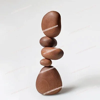 Balanced stone solid wood creative Nordic style puzzle decompression modern home accessories