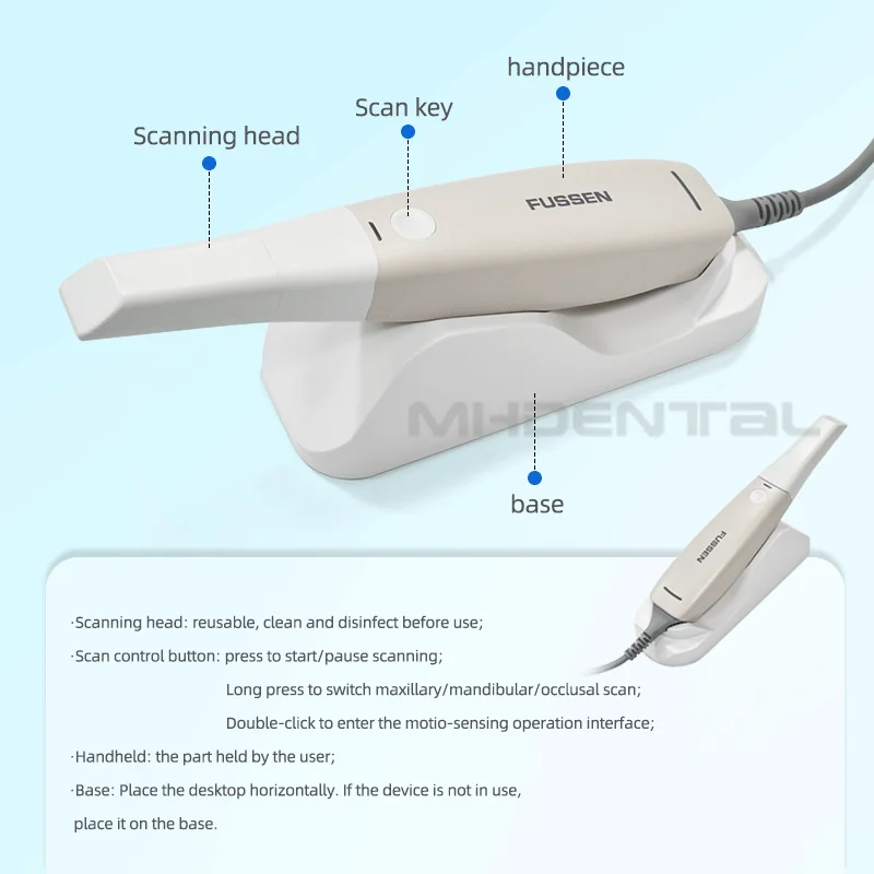 Fussen الأصلي S6500 الماسح الضوئي ثلاثي الأبعاد داخل الفم مع برنامج ثلاثية الأبعاد اللون الحقيقي مسح نموذج الأسنان التصوير لزراعة #3