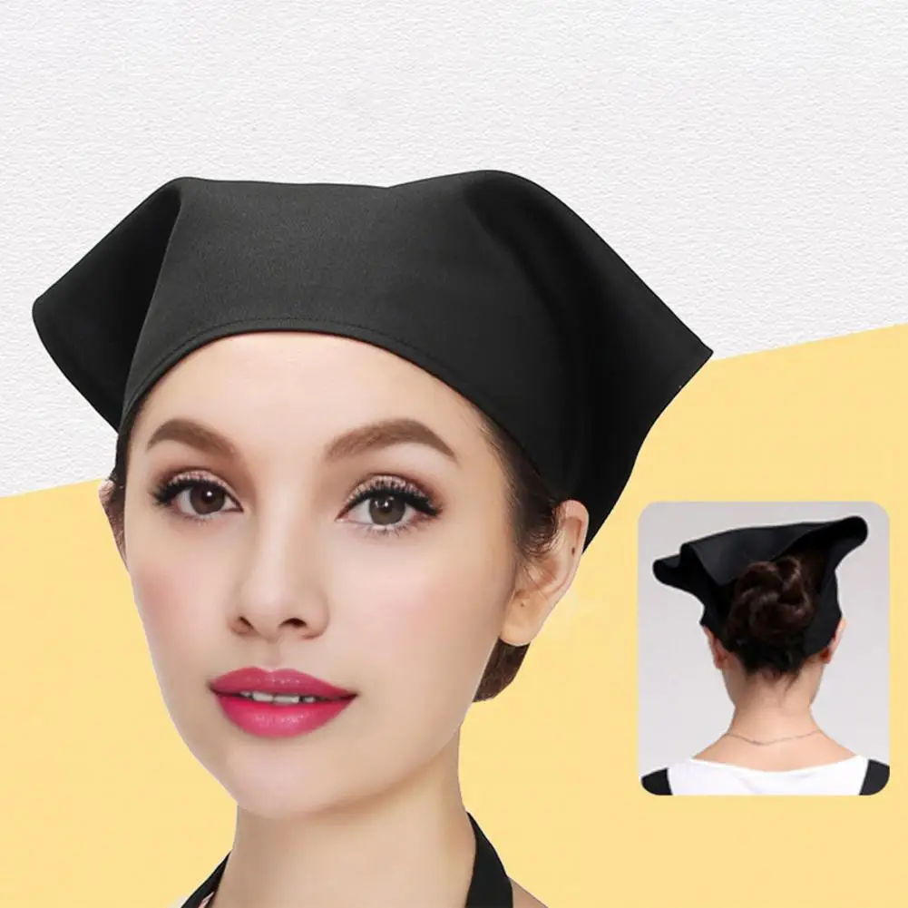 مثلث الحجاب بلون الدانتيل متابعة عمامة بلون الخبازين Baristas الطهاة النادلة الصلبة تنوعا قبعة أغطية الرأس وشاح