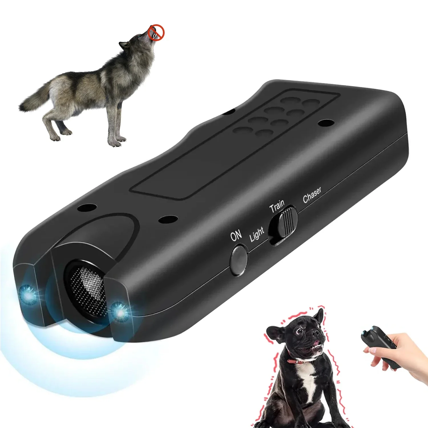 Repelente de Cães Portátil Ultrassônico, Dispositivo Anti-Latido 3 em 1 para Treinamento de Cães, Repelente de Animais, Suprimentos para Treinadores de Cães