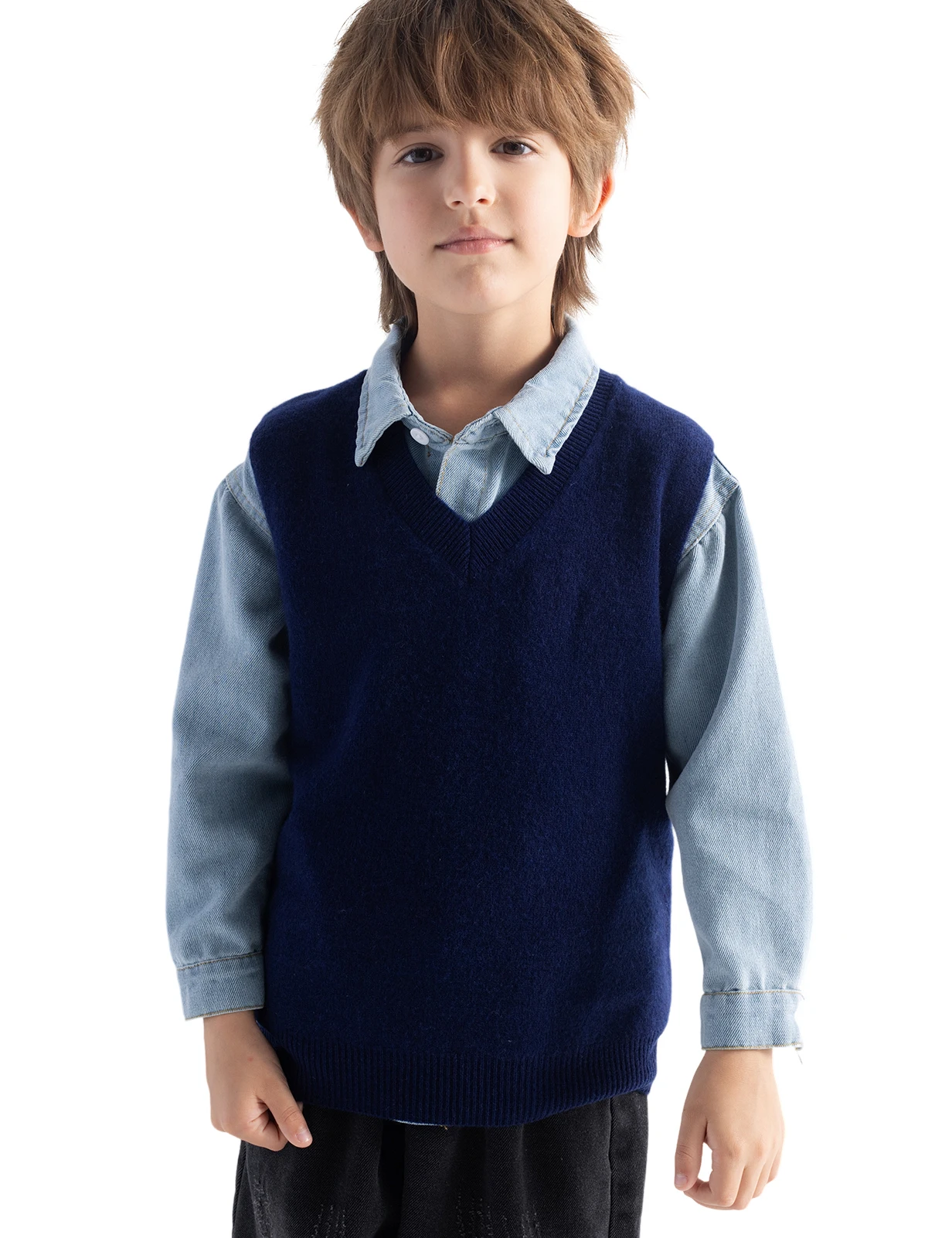 Boys Girls 100% Merino Wool Sweater Fall Winter Kids Mock Neck Long Sleeve Seamless Pullovers Children Top Child Woolen Sweaters