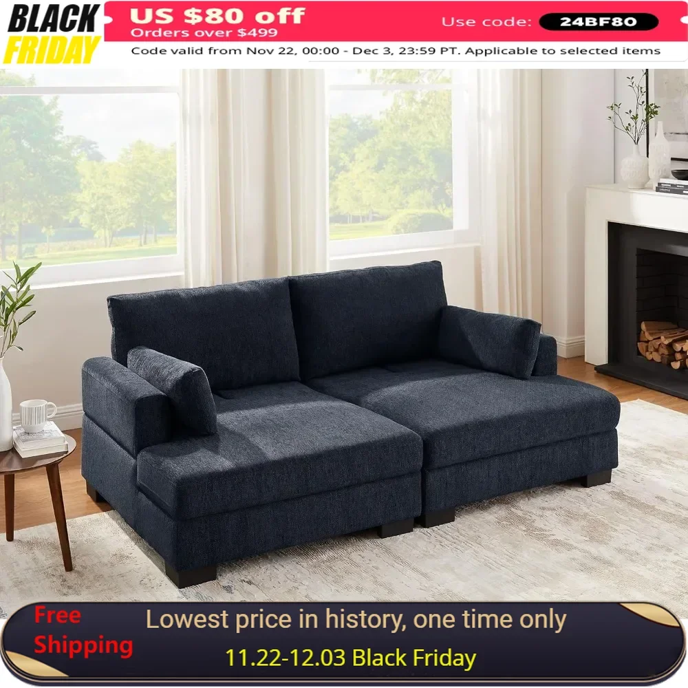 Loveseat Sofa Bed，Easily Converts from Couch to Sofa Bed, Comfortable Thick Seat Cushion，Multifunctional Couch