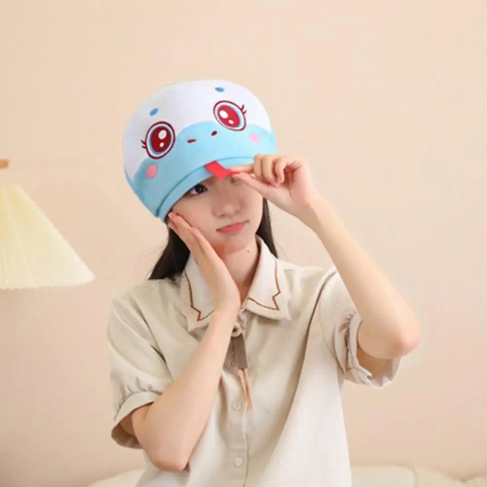 Cute Snake Design Cap Chinese Zodiac Snake Plush Cap Cartoon Hat for New Year Party Funny Celebrations Headgear Gift Snake Hat