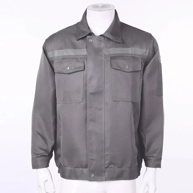 Chaqueta de trabajo para mecánico y reparador de automóviles para hombre y mujer, Top con raya reflectante, uniforme de trabajador de manga larga,