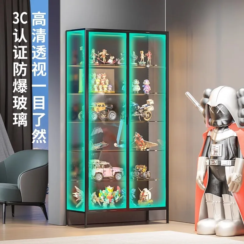 

Custom. Hand-Made Display Cabinet Building Blocks Transparent Storage Cabinet Household Tempered Glass Toys Dustproof Model