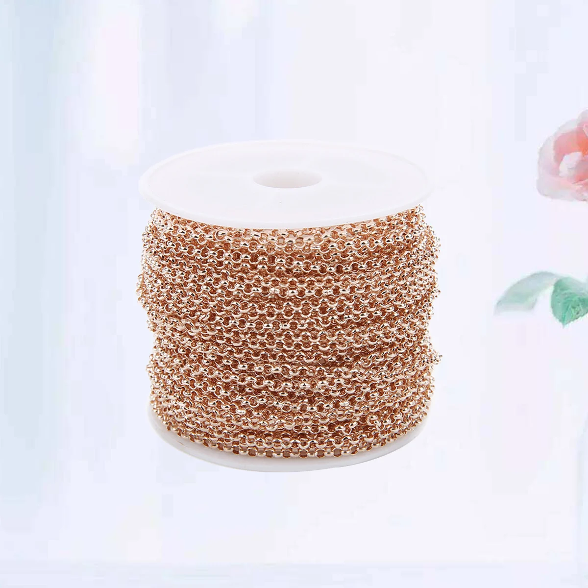 Shaped Chain Spool Link Cable Chain DIY Making Accessories Twisted Chains for Craft DIY Jewelry Making Necklace Bracelet (3mm Ro