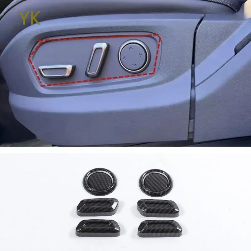 

ABS Carbon Fiber Car Seat Adjustment Button Cover Trim Interior Car Accessories For Rivian R1T R1S 2022-2025