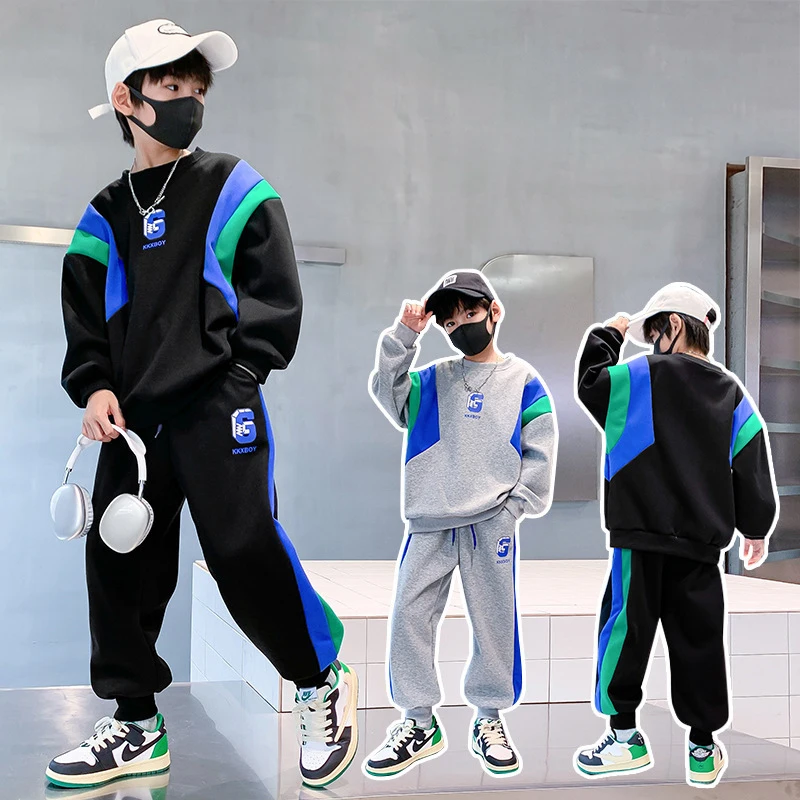 Spring Spring Autumn New Toddler Clothing Set Splicing Letter Sweatshirts Pants 2Pcs For 3-14 Years Kids Tracksuits Boys Casual Outfits - Aliexpress Deal