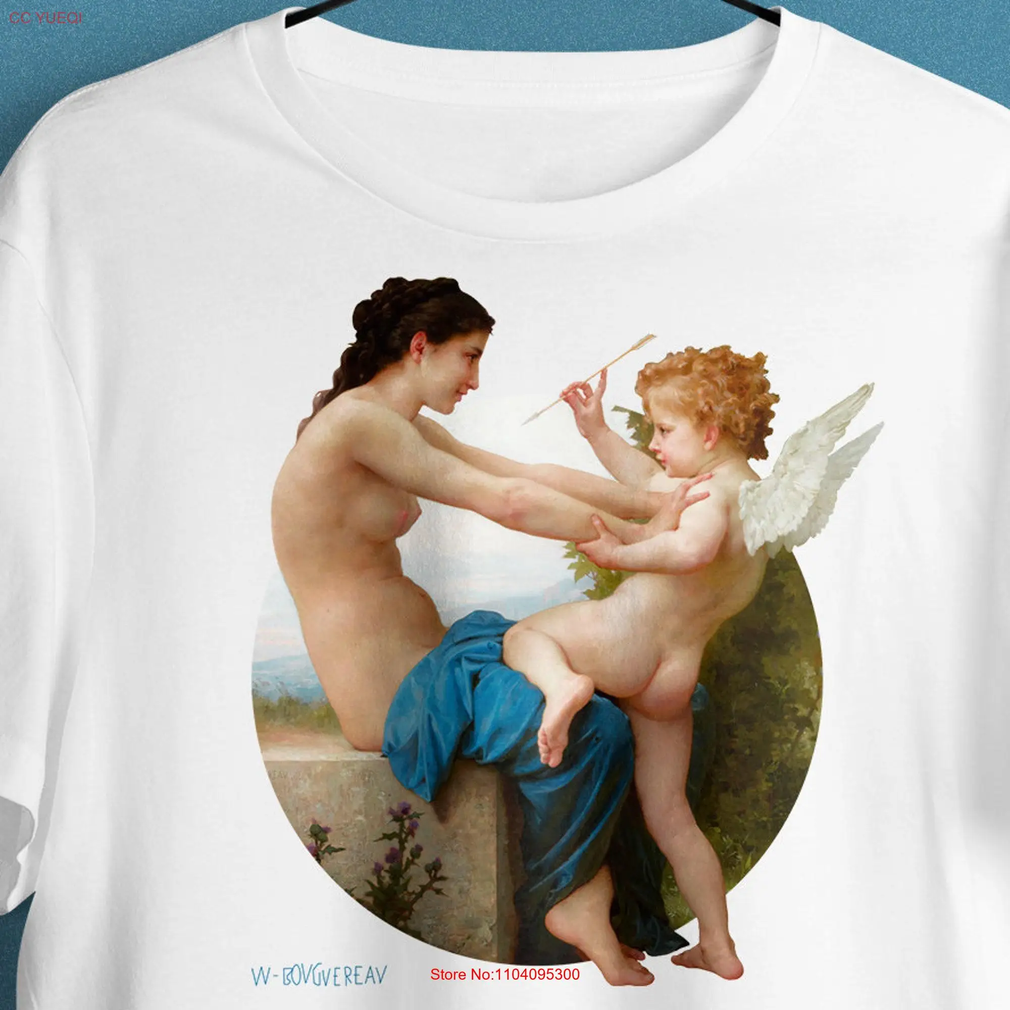 Eros T Shirt Cupidon Bouguereau angel History Art The cherub long or short sleeves