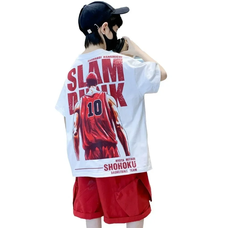 Camisetas de manga corta para niños y adolescentes, Camiseta holgada de verano, ropa de estar por casa, novedad de 2024