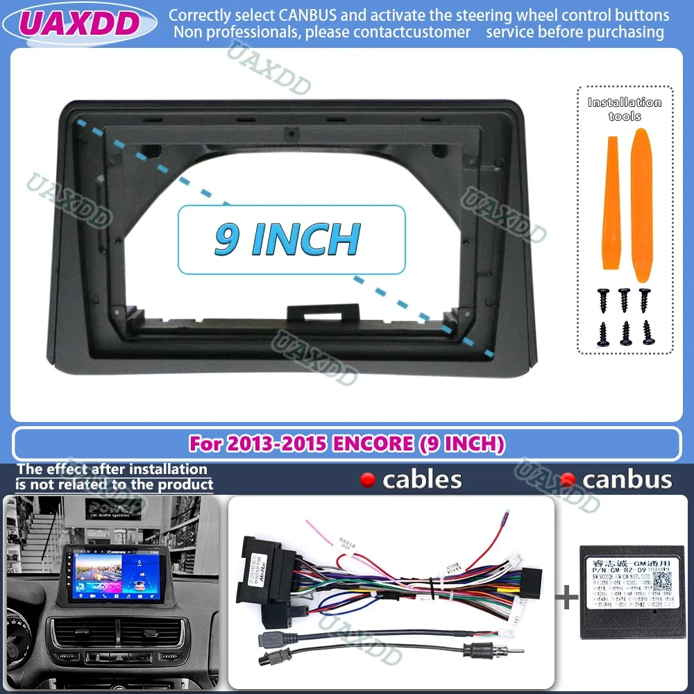 For 2013-2015 BUICK ENCORE OPEL MOKKA 9INCH 2 Din Car Stereo Android Frame Panel Fascia Cable Harness Adapter Dashboard Canbus