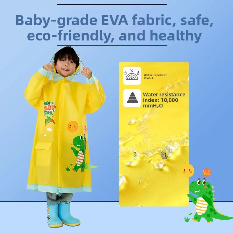 

Детский модный дождевик с капюшоном, полноразмерный, водонепроницаемый, с местом для рюкзака, из ЭВА, для защиты от дождя
