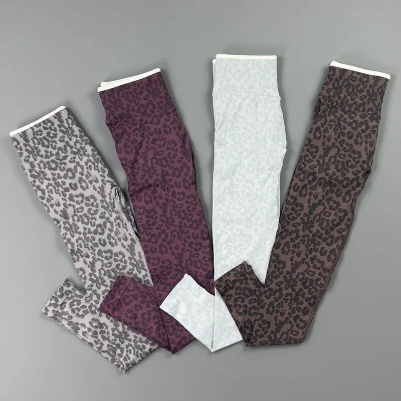 Leopard Print High Waist Leggings Women Scrunch Butt Lifting Stretch Seamless Squat Proof Fitness Running Yoga Gym Workout Pants