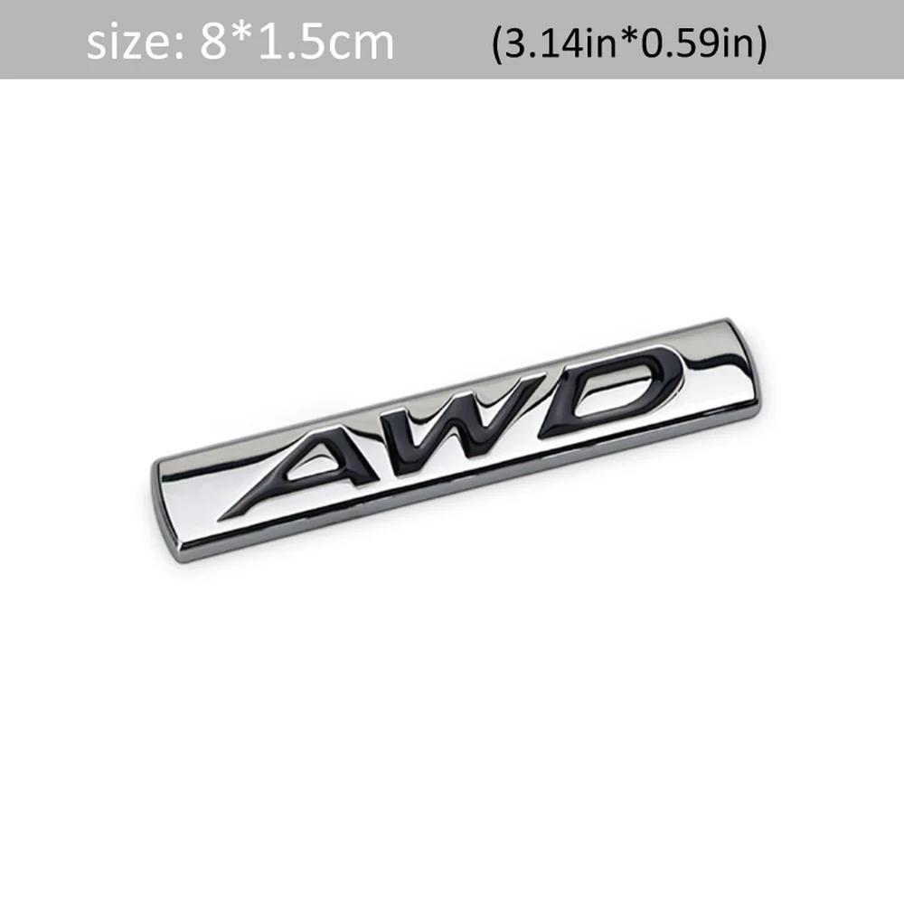 DSYCAR 1Pcs Metal 3D AWD Car Side Fender Rear Trunk Emblem Badge Sticker Decals Suit for Universal car,car decoration stickers