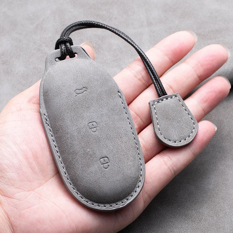 For Leading Ideal One Li Auto L9 For Li Lixiang L7 L8 2022 2023 Keychain Accessories Suede Leather Car Smart Key Fob Case Cover