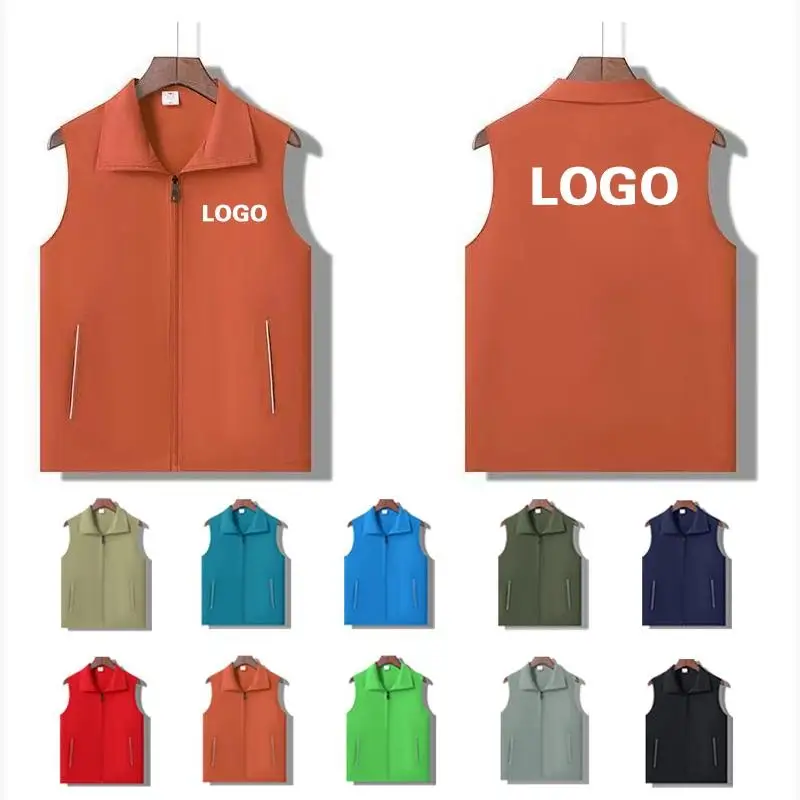 AliExpress HEEYIN YIN Outdoor Men's Hiking Cycling Waterproof Vest Fishing Advertising Project Loose Vest Game Shooting Jacket Printed Logo