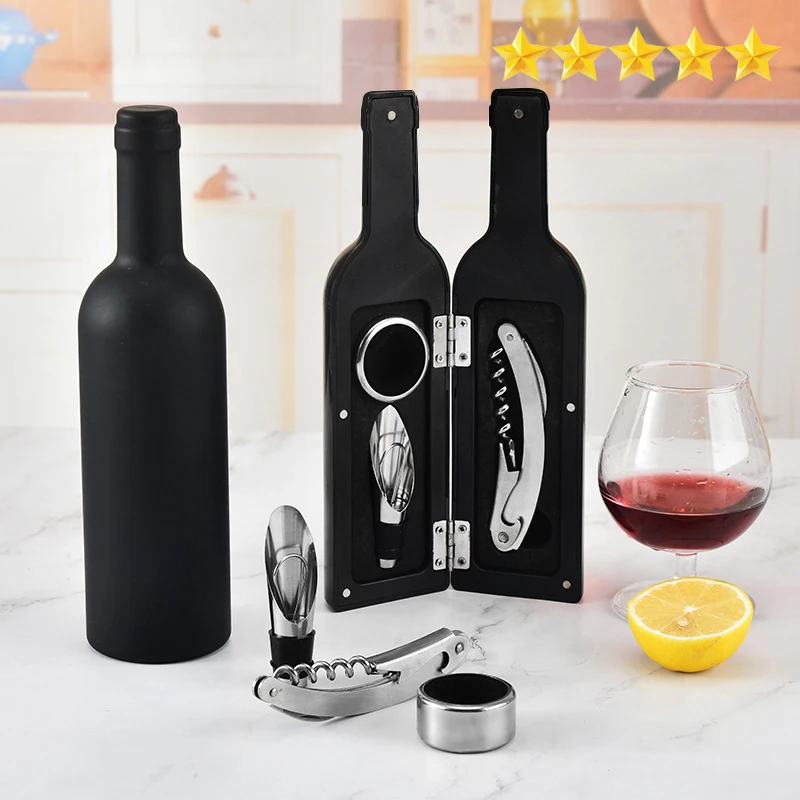 Red Wine Set Large Wine Bottle Five-piece Set of Red Wine Tools Box Bottle Opener Wine High-end Wine Gifts