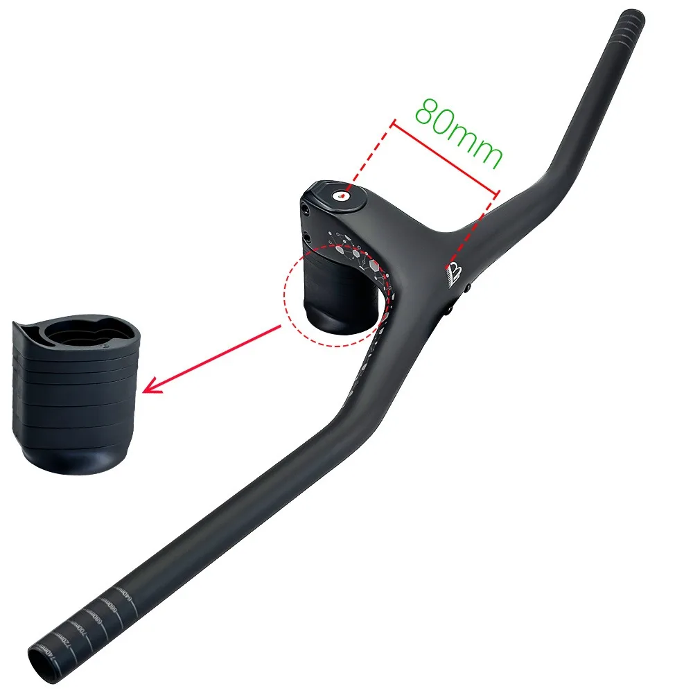 BUCKLOS Carbonfaser-Integrierter Fahrradlenker, MTB Riser Bar mit Interner Kabelführung und Steuersatz-Abstandshaltern, Mountainbike-Lenker – Detail 10