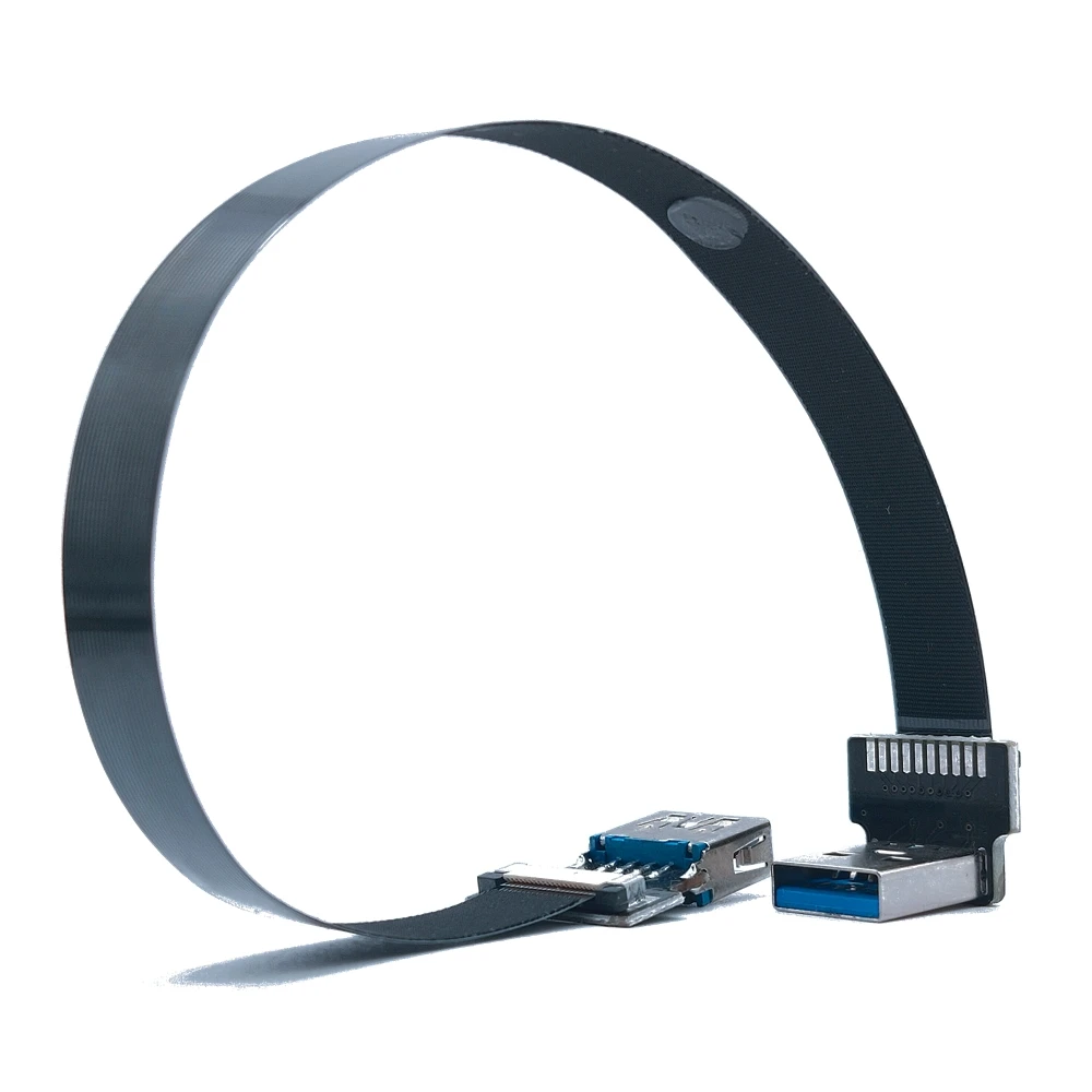 USB 3.0 male female conversion fpc elbow USB flat extension cable with 90 ° left and right bending USB port